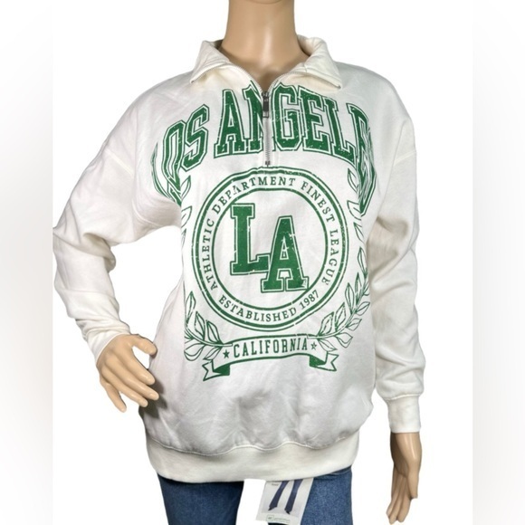 Self Esteem Tops - SELF ESTEEM Oversized Quarter Zip “Los Angeles” Sweater